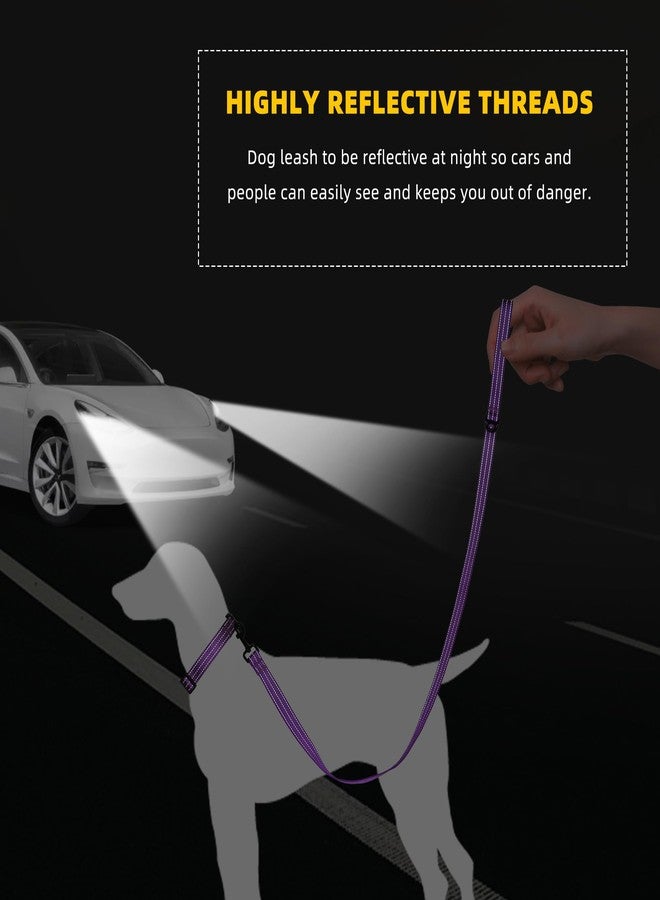 مايل هاي لايف طقم طوق ومقود وحزام للكلاب الصغيرة من مايل هاي لايف، عاكس للضوء، مزدوج الشريط قابل للتعديل، مصنوع من النايلون (لون بنفسجي داكن عاكس، كبير (عبوة من 3 قطع)) - Image 3